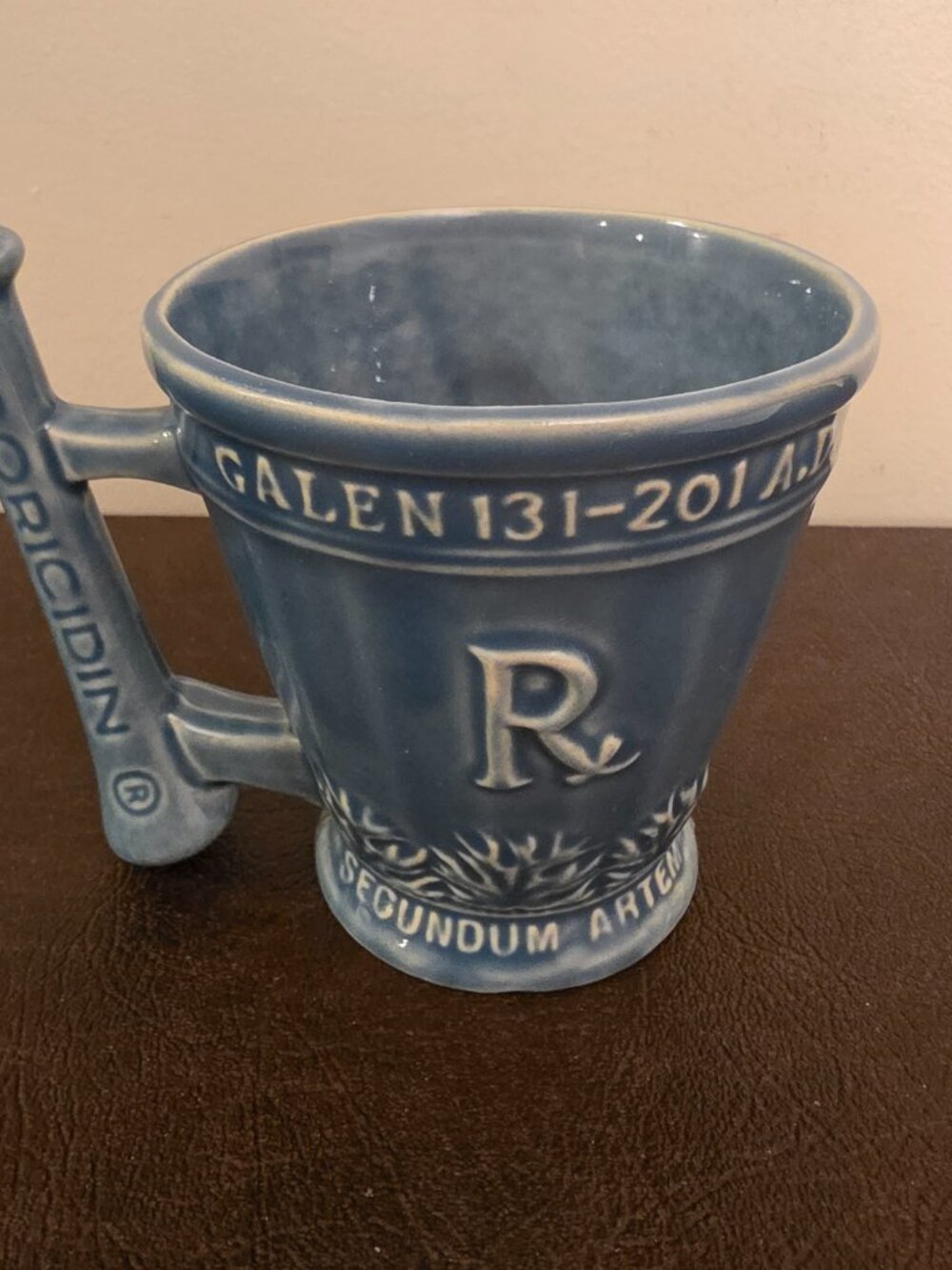Vintage McCoy Pottery Roman Physician Galen Green Ceramic Mug